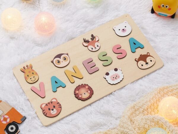 Custom Name Puzzle for Toddlers | Personalized Wooden Puzzle | Perfect Gift for Kids-Animal Series 1 - Image 4