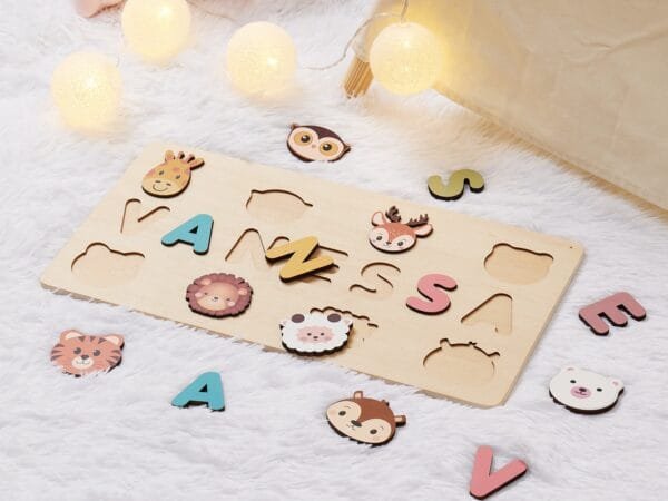 Custom Name Puzzle for Toddlers | Personalized Wooden Puzzle | Perfect Gift for Kids-Animal Series 1 - Image 3