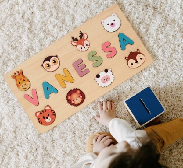 Custom Name Puzzle for Toddlers | Personalized Wooden Puzzle | Perfect Gift for Kids-Animal Series 1