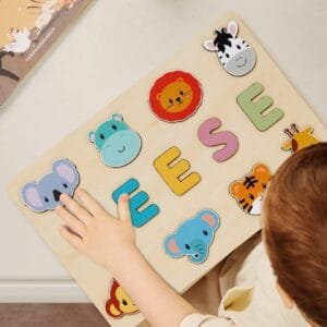 Wooden Name Puzzle for Children | Custom Name Puzzle Toy | Unique Educational Gift-Animal Series 2