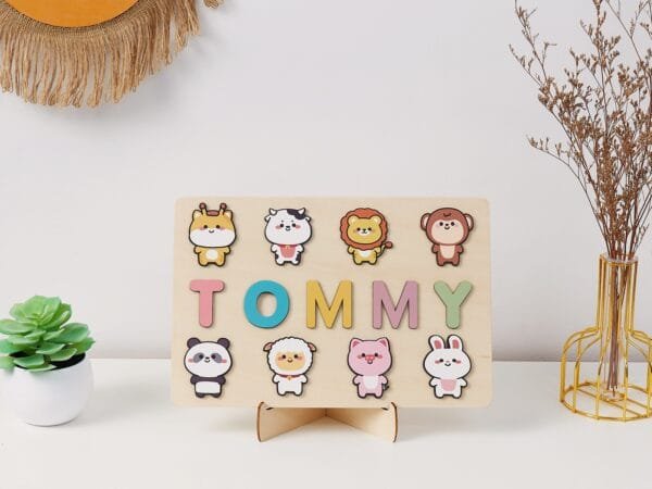 Personalized Kids Name Puzzle | Custom Wooden Name Puzzle | Fun Learning Toy for Children-Animal Series 3 - Image 5