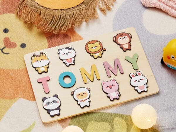 Personalized Kids Name Puzzle | Custom Wooden Name Puzzle | Fun Learning Toy for Children-Animal Series 3 - Image 3