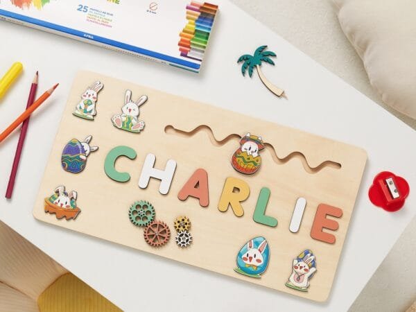 Personalized Wooden Baby Name Puzzle-Personalized name puzzle-Resurrection Series 3 - Image 2