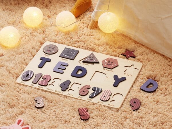 Personalized Educational Wooden Name Puzzle-Number Learning 2 - Image 3