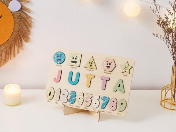 Personalized Wooden Baby Name Puzzle-Personalized name puzzle-Number Learning 4 - Image 4