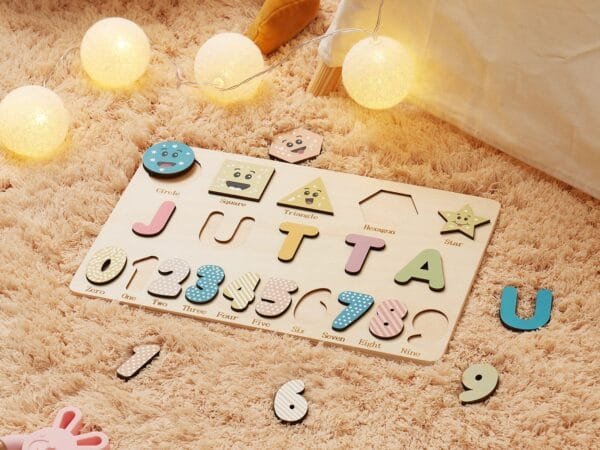 Personalized Wooden Baby Name Puzzle-Personalized name puzzle-Number Learning 4 - Image 3