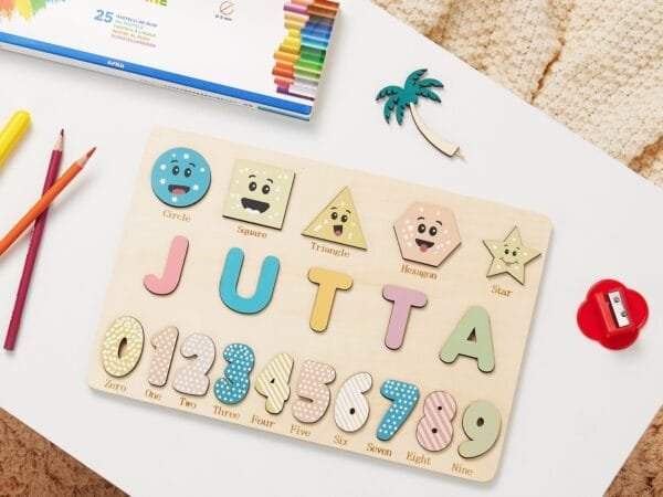 Personalized Wooden Baby Name Puzzle-Personalized name puzzle-Number Learning 4 - Image 2