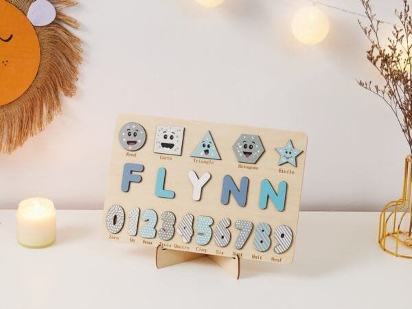 Personalized Wooden Baby Name Puzzle-Educational puzzle toy-Number Learning 6 - Image 4