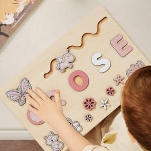 Personalized Wooden Baby Name Puzzle-Kids wooden puzzle-Unicorn