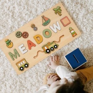 Personalized Wooden Baby Name Puzzle-Name puzzles for children-Baby Crocodile