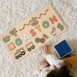 Personalized Wooden Baby Name Puzzle-Personalized name puzzle-Crocodile