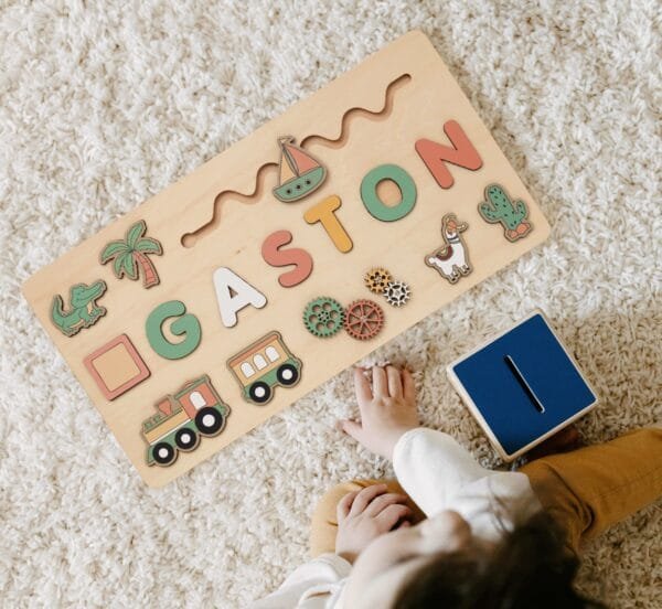 Personalized Wooden Baby Name Puzzle-Personalized name puzzle-Crocodile